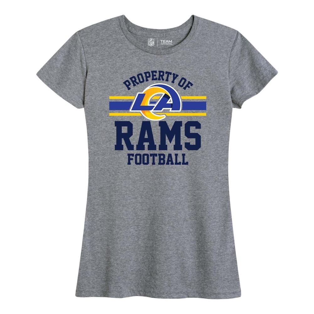 Team Fan Apparel NFL Womens Short Sleeve Property of Tshirt, Official Team Apparel, Womens Tagless Contour Fit Tee (Los Angeles 