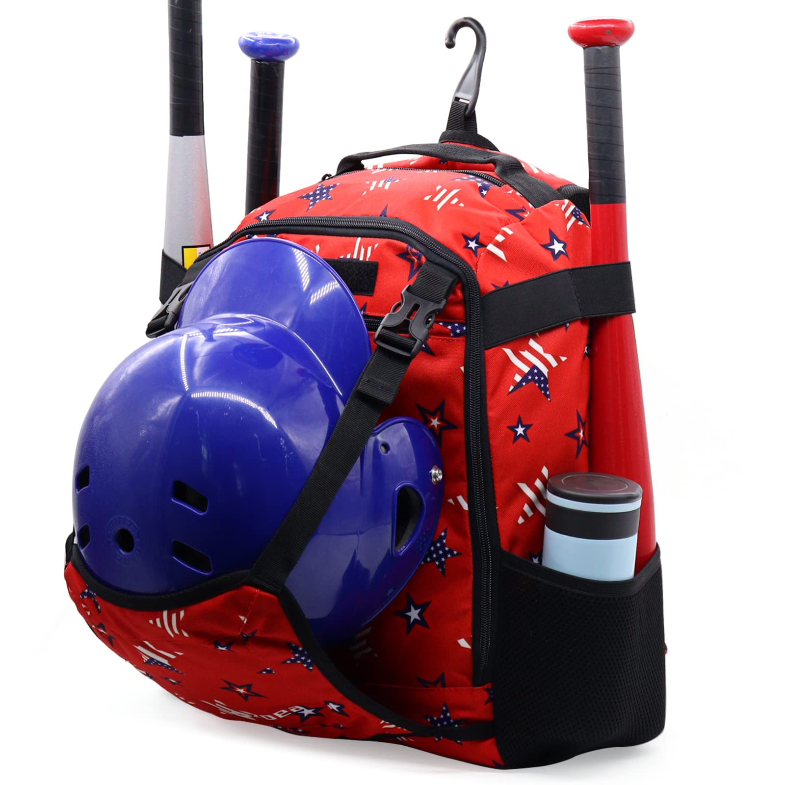 ZOEA Baseball Bat Bag Backpack, T-Ball & Softball Equipment & Gear for Youth, Large Capacity Holds 2 Bats, Helmet, Gloves, Cleat