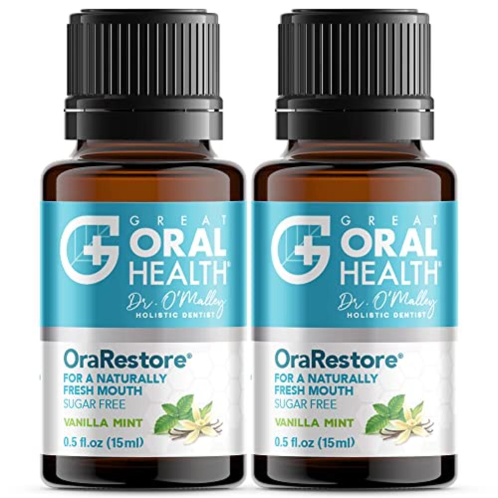 Great Oral Health OraRestore Bad Breath Treatment for Adults Halitosis: Dentist Formulated Oral Rinse Concentrate Tooth Oil Liquid Toothpaste, Fre