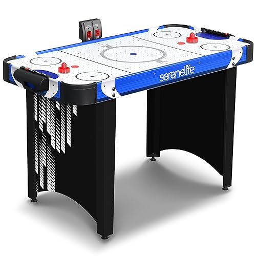 SereneLife 48" Air Hockey Game Table, w/Built-in Score Tracker & Puck Dispenser, Digital LED Scoreboard & Accessories