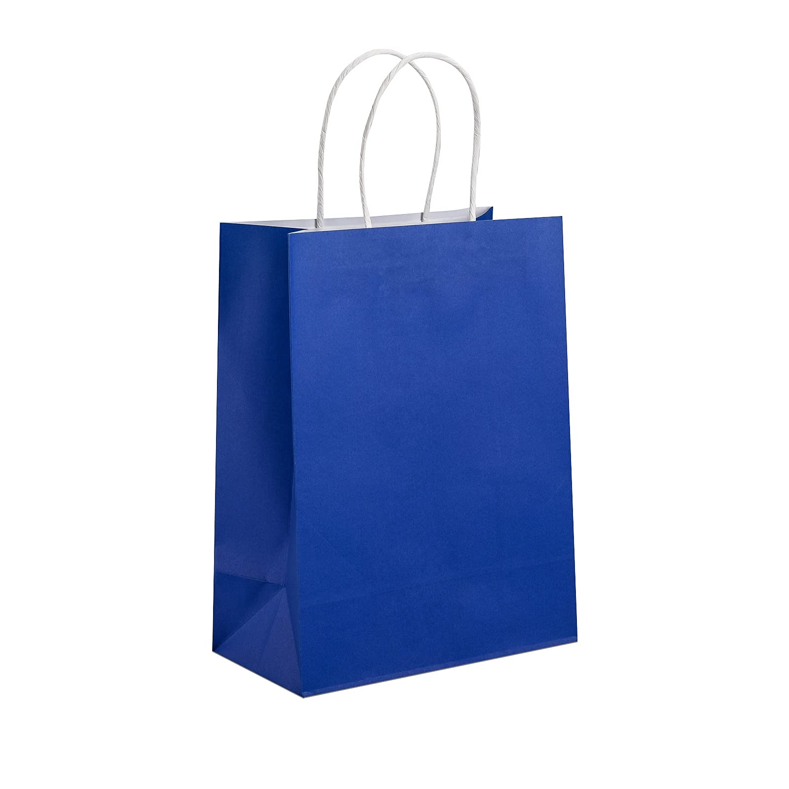 Kolaxen Royal Blue Kraft Paper Gift Bags with Tissue Paper 24 Pcs 10.6 * 7.9 * 4.3 inches, Medium Gift Bags with Handles for Bir
