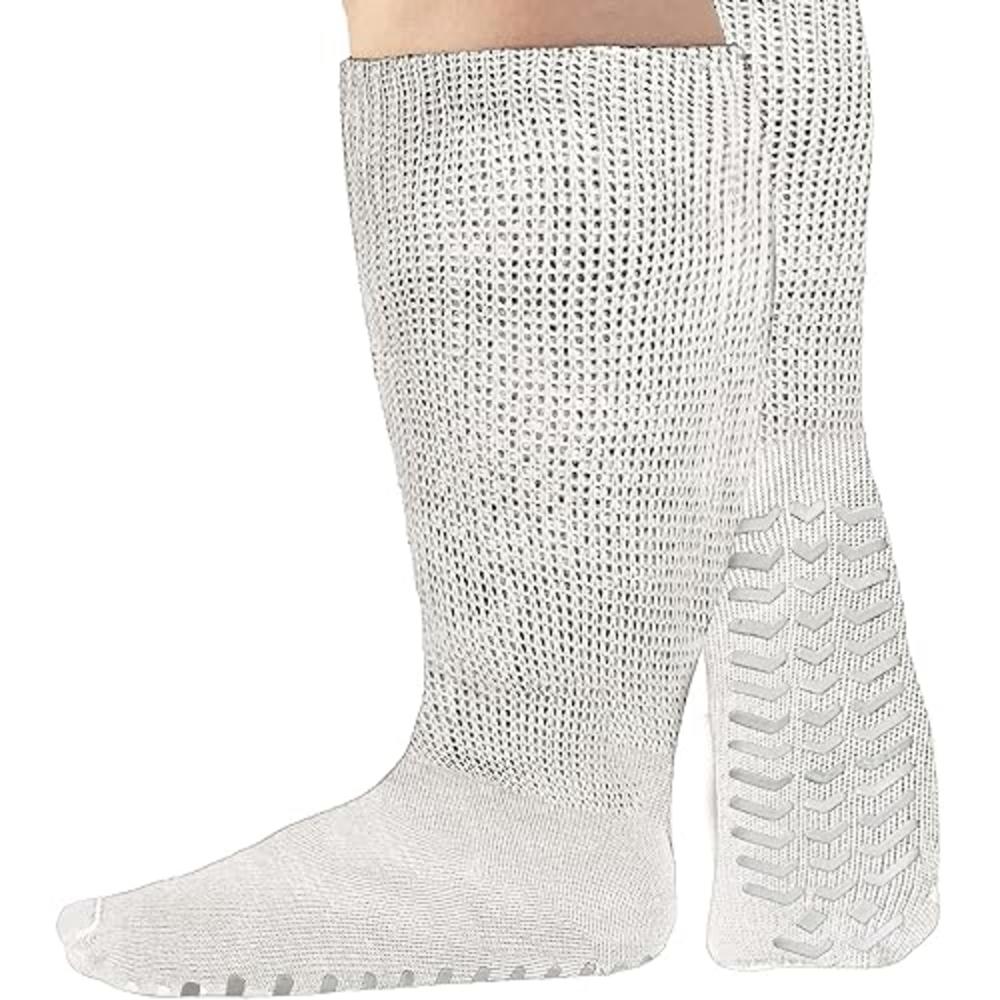 M.B. Leaf Extra Wide Socks for Swollen Feet, Extra Wide Bariatric Socks, Non Slip Cast Sock, Diabetic Edema Socks, Hospital Socks, Oversiz
