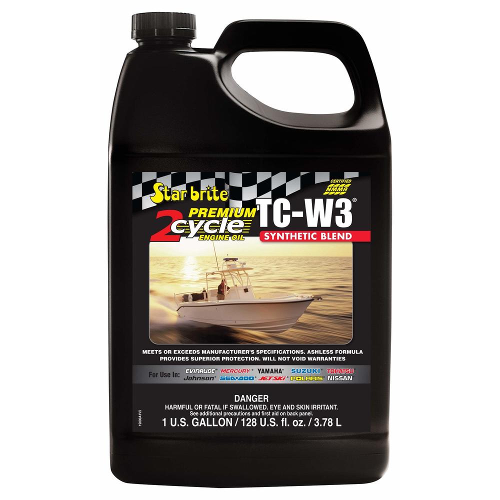 STAR BRITE Premium 2-Cycle Engine Oil TC-W3 - High-Grade Synthetic Blend for All 2-Stroke Engines - 128 Ounce Gallon (019000)