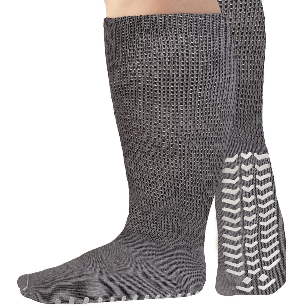 M.B. Leaf Extra Wide Socks for Swollen Feet, Extra Wide Bariatric Socks, Non Slip Cast Sock, Diabetic Edema Socks, Hospital Socks, Oversiz