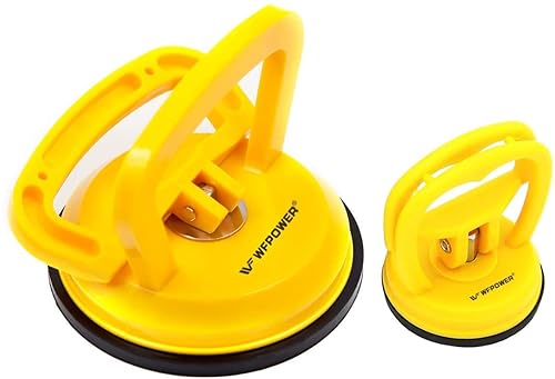 WFPOWER Yellow Suction Cup Dent Puller Handle Lifter 5inch / Dent Remover/Heavy Duty Glass Lifting Suction Cup with Small Suctio
