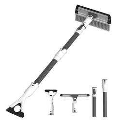 Eakertte 47" Ice Scrapers for Car Windshield, 2 in 1 Snow Brush for Car and Ice Scraper, Extendable Snow Brush for Car Windshield with Fo