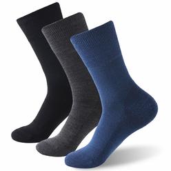 Forcool Diabetic Socks for Women Men Merino Wool Non Binding Loose Top Non Blister Cushion Diabetes Edema Dress Crew Socks with 