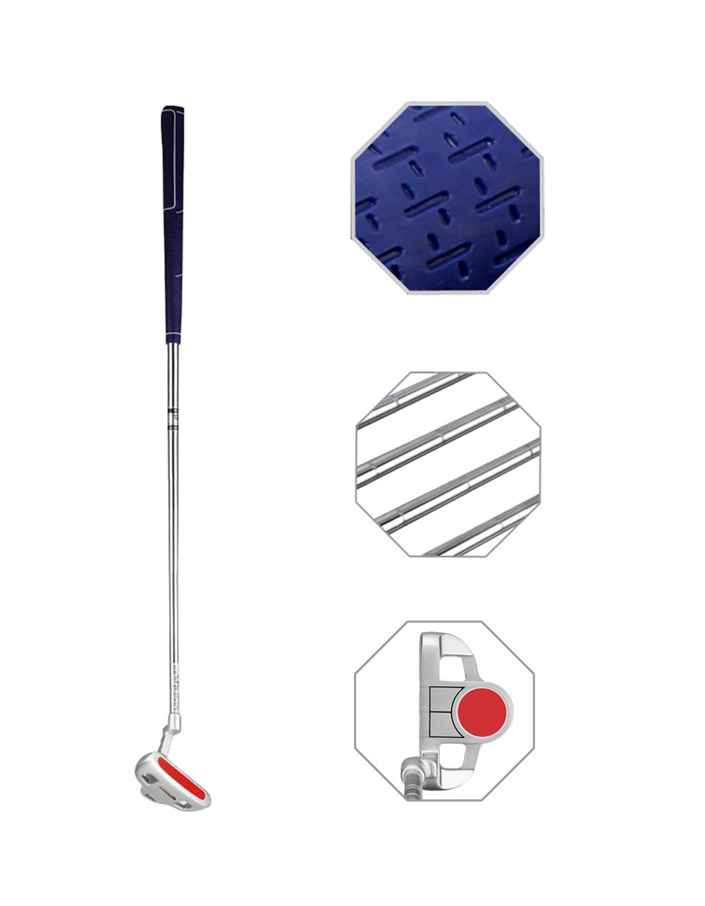 EnjoyCool Junior Golf Putter Stainless Steel Kids Putter Right Handed for Kids Ages 3-5(Red Head+Blue Grip, 25inch,Age 3-5)