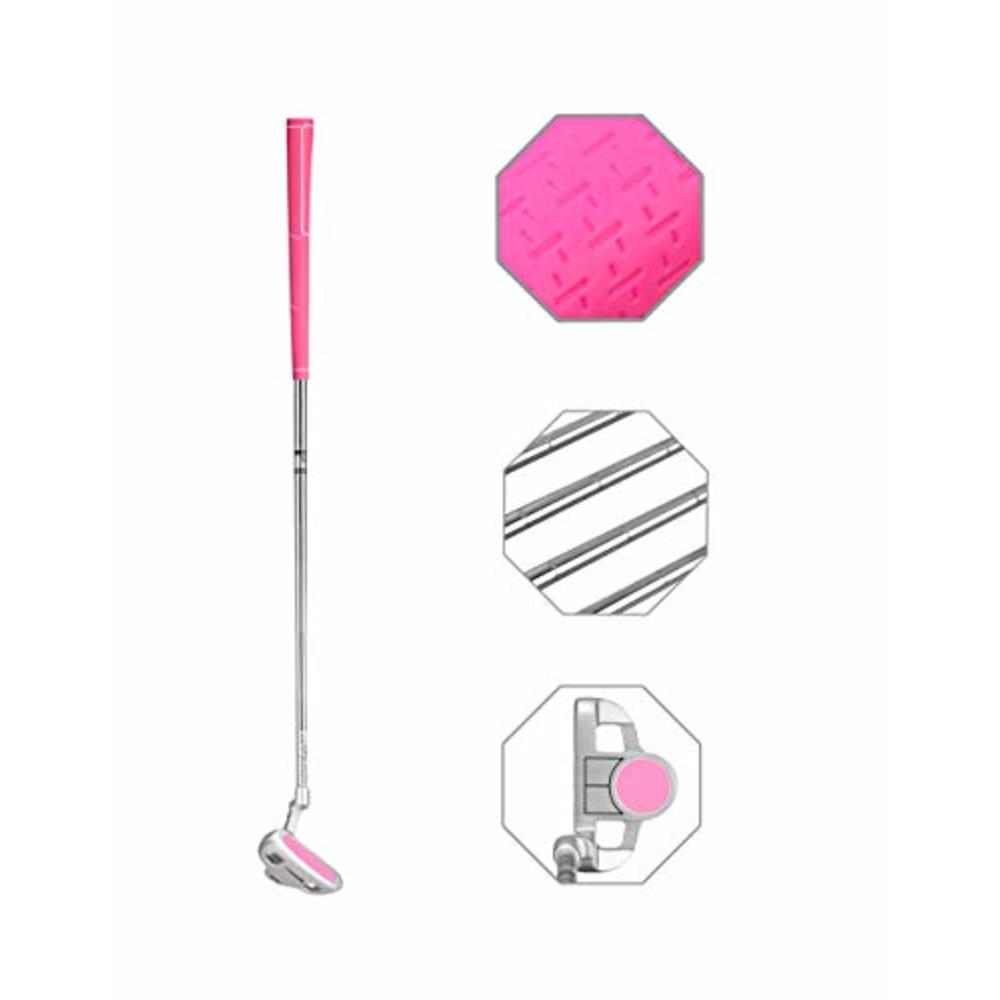 EnjoyCool Junior Golf Putter Stainless Steel Kids Putter Right Handed for Kids Ages 3-5(Pink Head+Pink Grip, 25inch,Age 3-5)