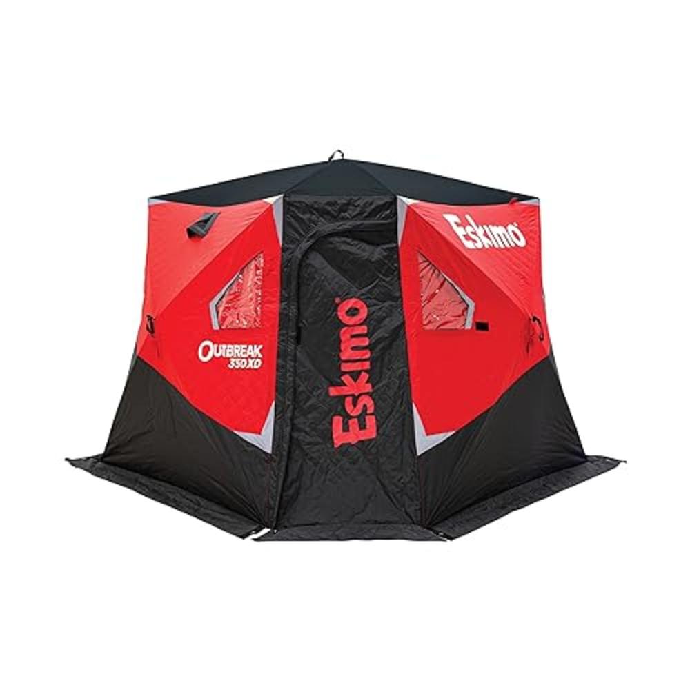 Eskimo Outbreak™ 350XD, Pop-Up Portable Shelter, Red/Black, 3-4 Person, 40350, 126" x 126"