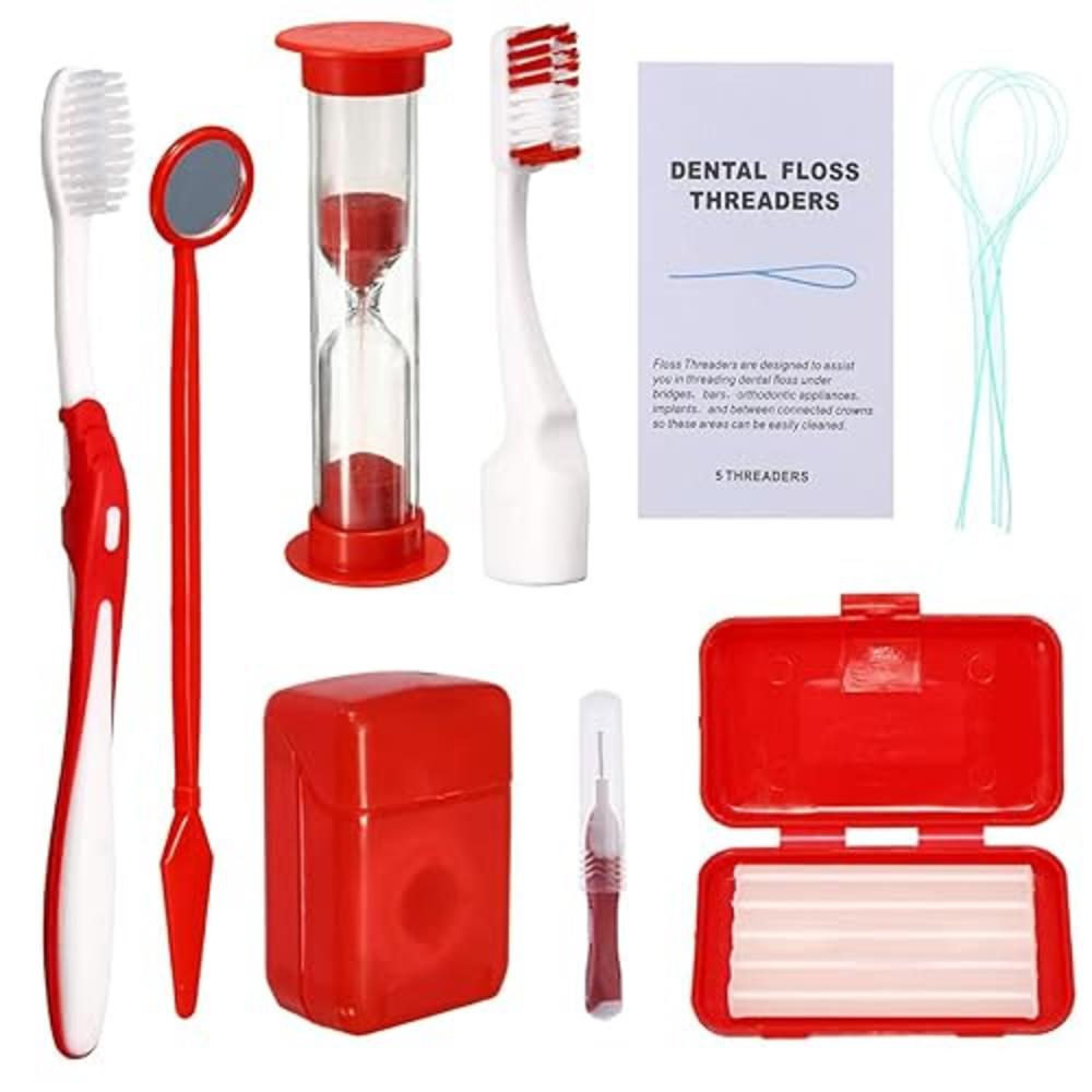 ceonam Braces Cleaning Kit for Teeth, Portable Orthodontic Toothbrush Kit Oral Care Dental Travel Kit - Interdental Brush Dental Wax De