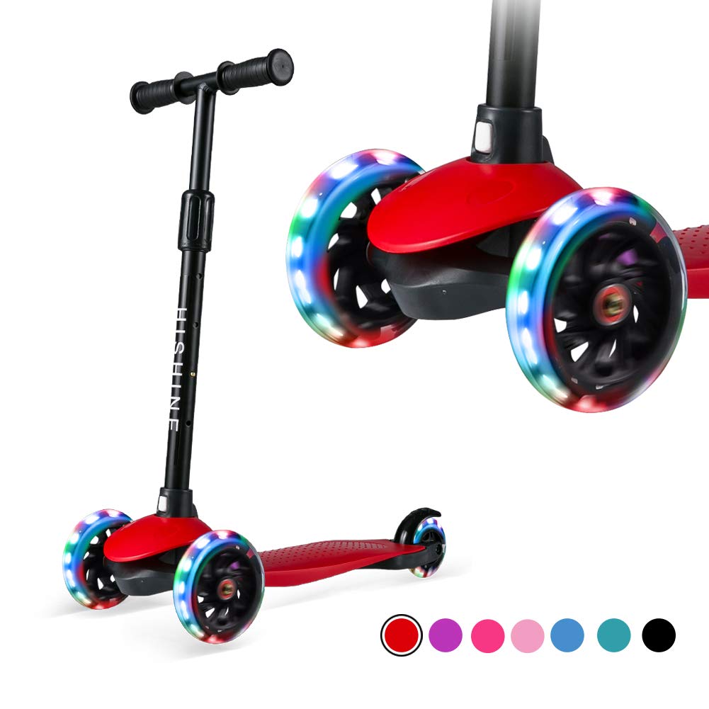 KKA Kids Kick Scooters for Toddlers Boys Girls Ages 2-5 Years Old, Adjustable Height, Extra Wide Deck, Light Up Wheels, Easy to Lear