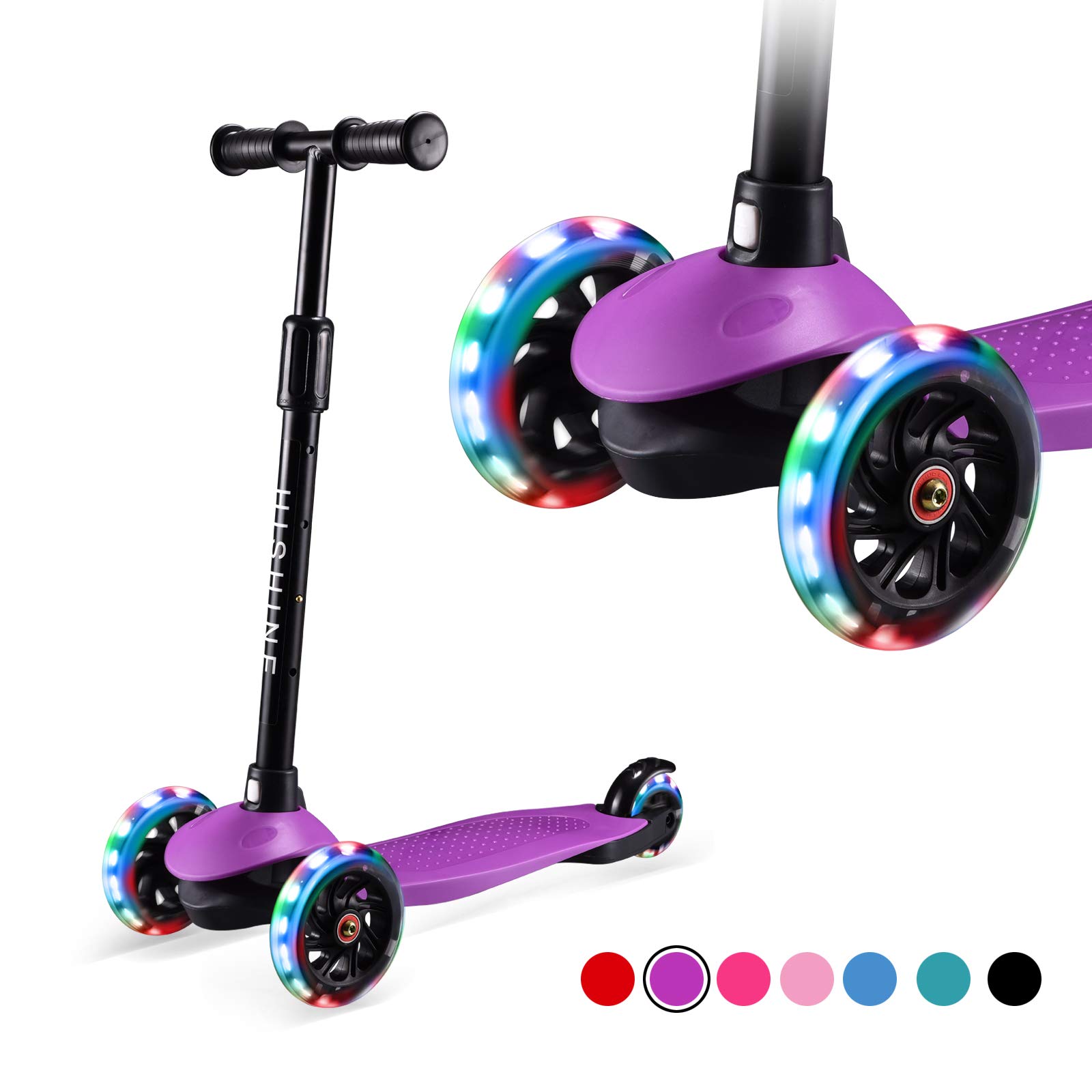 KKA Kids Kick Scooters for Toddlers Boys Girls Ages 2-5 Years Old, Adjustable Height, Extra Wide Deck, Light Up Wheels, Easy to Lear