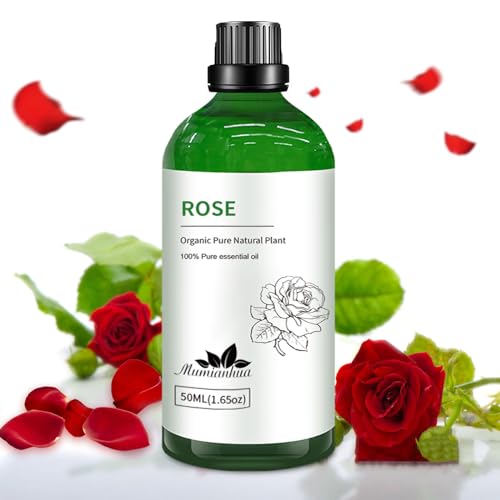 Mumianhua Rose Essential Oils Mumianhua Rose Fragrance Oil Therapeutic Grade Aromatherapy Oils Rose Pure Rose Oil Essential Oil for Skin, 