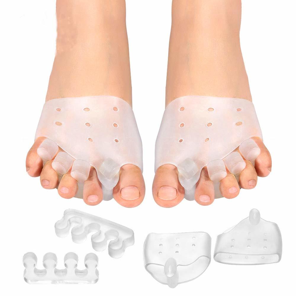 Chanmeen  Gel Toe Spreaders Separator Silicone Kit, Bunion Correctors for Big Toe and Little Toe, Toe Straighteners for Bent Claw Curved 