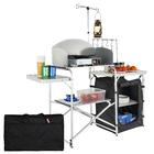 vbenlem VEVOR Camping Kitchen Table, Aluminum Portable Folding Camp Cook  Station with Windscreen, Cupboard, Storage Organizer, Carrying