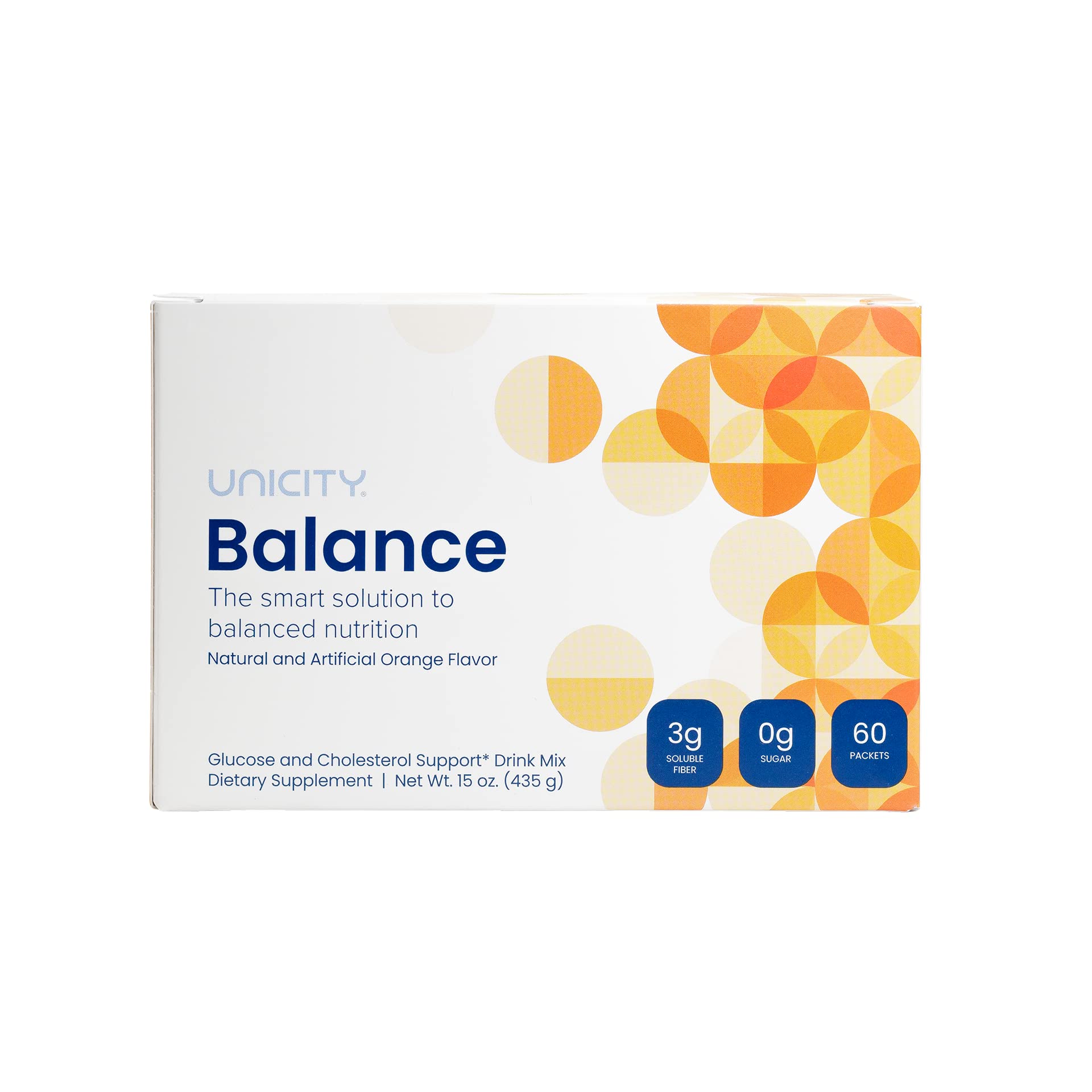 UNICITY BALANCE ORANGE - Stay Full Longer by Slowing Carbohydrate Absorption (60 Packets). Helps Support a Healthy Digestive Sys