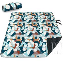 PY SUPER MODE Picnic Blankets Extra Large, Waterproof Foldable Outdoor Beach Blanket Oversized 83x79” Sandproof, 3-Layer Picnic 