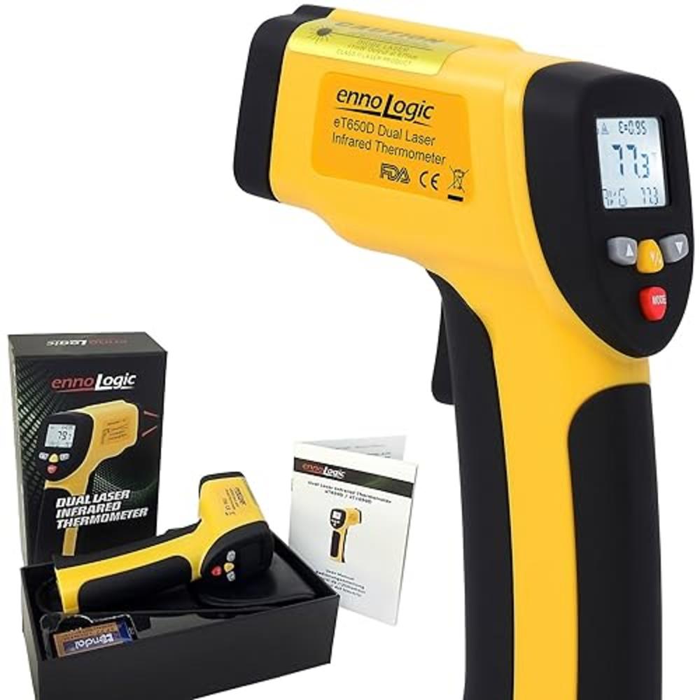 ennoLogic Temperature Gun (NOT for Body Temp) - Accurate High Temperature Dual Laser Infrared Thermometer -58°F to 1202°F - Digi