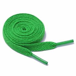 Sechunk Flat Shoelace set of 2 pairs 29 colors 12 lengths Shoe Lace For Sneakers(green)
