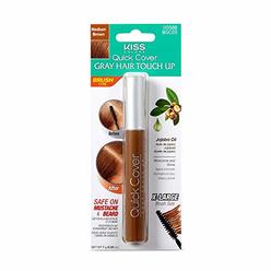 Kiss Quick cover gray Hair Touch Up, Root Touch Up, Moisturize and Shine (Medium Brown)