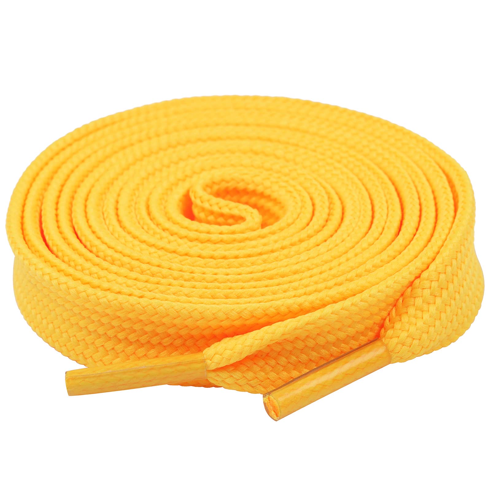 Olukssck 1 Pair Flat Shoe Laces for Sneakers, 25 Wide Athletic Shoelaces Yellow 40 inch(102cm)