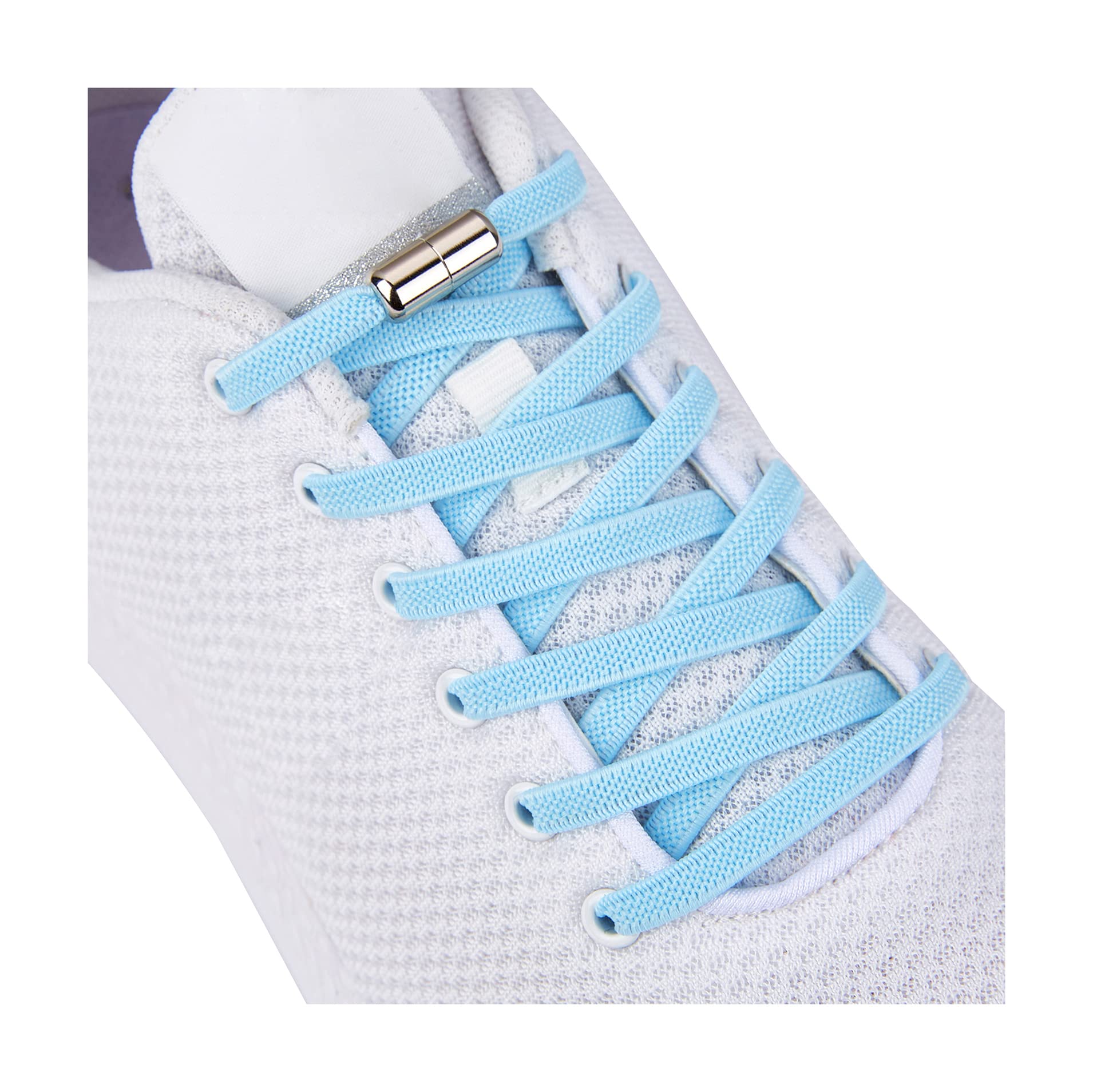 anan520 Tieless Elastic Shoe Laces, No Tie Shoelaces for KidsAdults Baby Blue