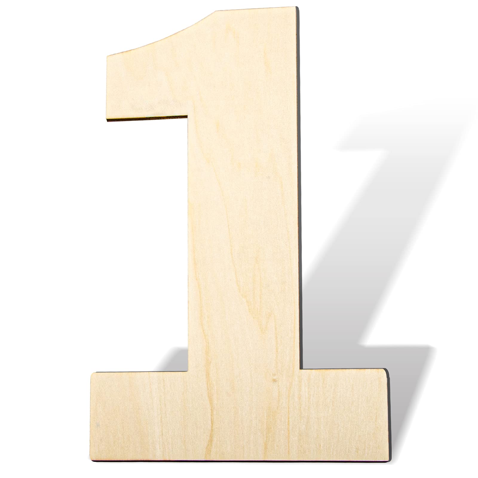 GDGDSY 14 Inch Blank Wood Number 1 Unfinished Wooden Number Sign Large