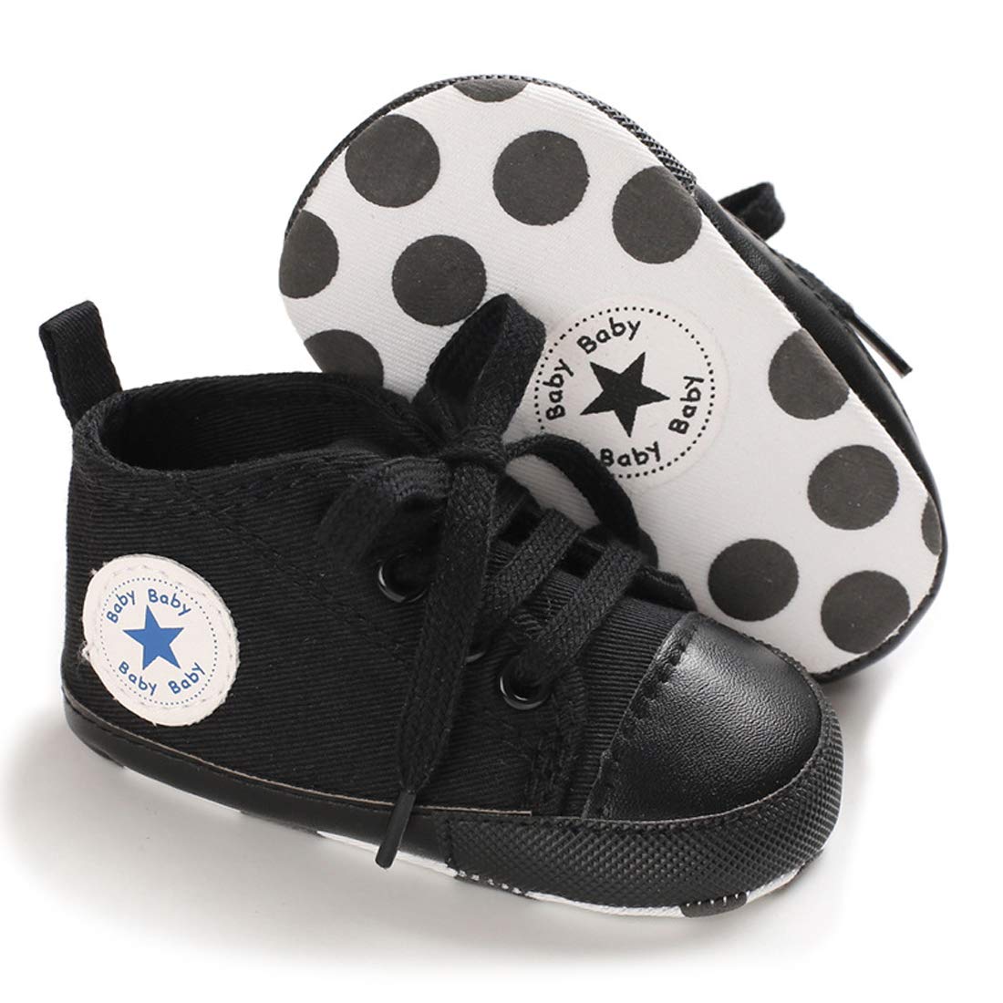 KIDSUN Tutoo Unisex Baby Boys girls Star Sneaker Soft Anti-Slip Sole Newborn Infant First Walkers cotton Shoes
