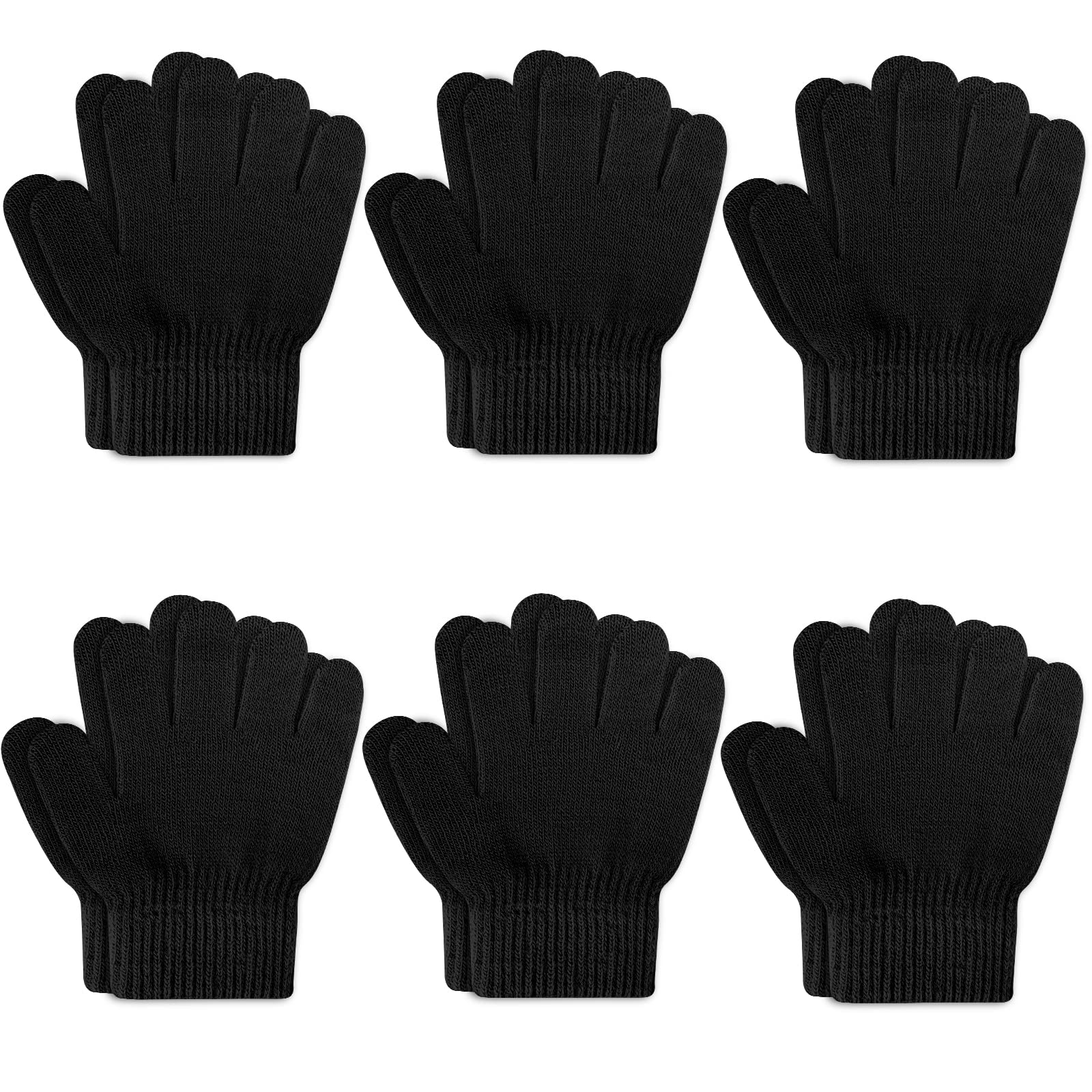ONESINg 6 Pairs Kids gloves Knit gloves for Kids Winter gloves Stretchy Finger Boys gloves for girls Boys