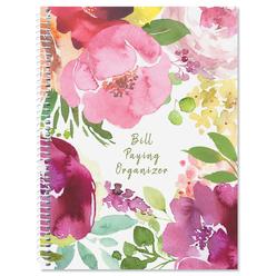 Current When Flowers Speak Bill Paying Organizer Book - Personal Account book, 9 by 12 inch, Spiral-Bound, 14 Pockets, 32 Label Stickers