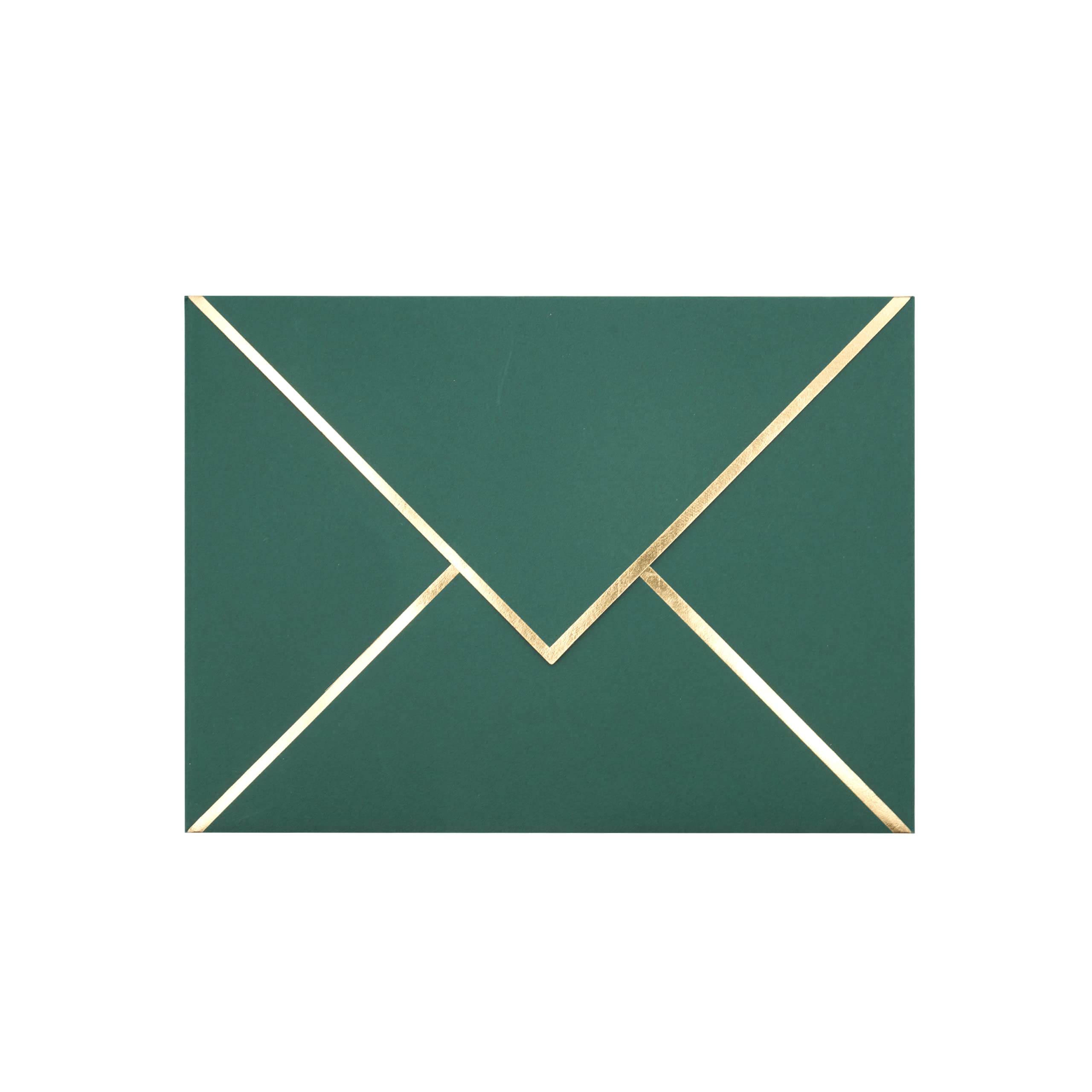 ChrizZ A7 Envelopes - 25-Pack V Flap Foil Border Luxury Mailing Envelopes for 5 x 7 cards - for Wedding, Invitations, Baby Shower, Phot