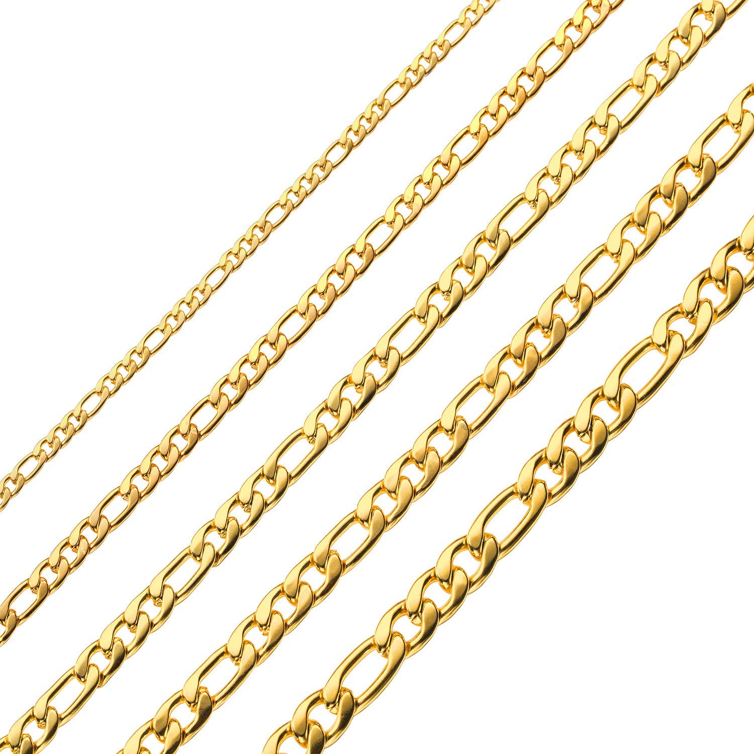 Monily Gold Figaro Chain Necklace Stainless Steel Chain Necklace