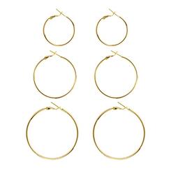 DAILY VIBES Big Gold Hoop Earrings for Women Hypoallergenic 925 Sterling Silver Post Thin Loop 14K Gold Plated Hoop Earrings Set for Girls, 
