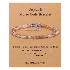 Joycuff Memorial Bracelets for Women Teen Girls Morse Code Sympathy Gifts for Loss of Dad Son Grandfather Grandmother Husband Silk Wrap 