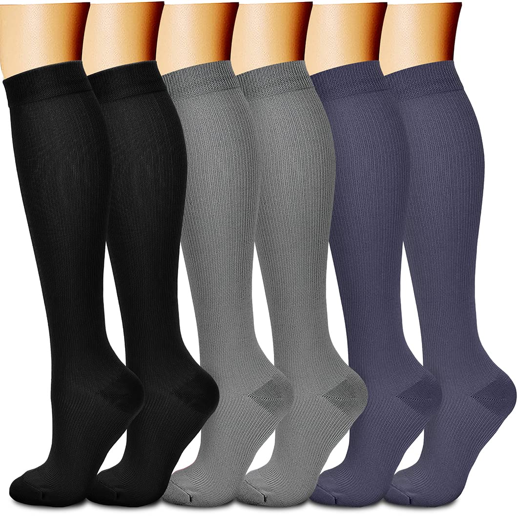 cHARMKINg compression Socks for Women  Men circulation 6 Pairs 15-20 mmHg is BEST graduated for Nurses, Support, Athletics, cycl