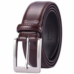 XOUXOU Mens casual Leather Jeans Belts classic Work Business Dress Belt with Prong Buckle for Men (coffee color (S101), 36 (Wais