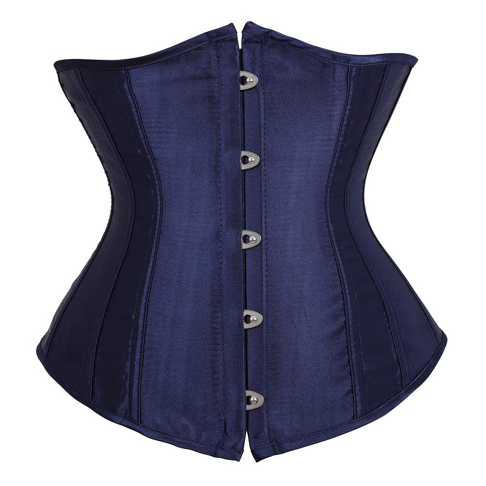 Zhitunemi Womens Plus Size Underbust corset Bustier Top Waist Training cincher corsets 7X-Large Navy