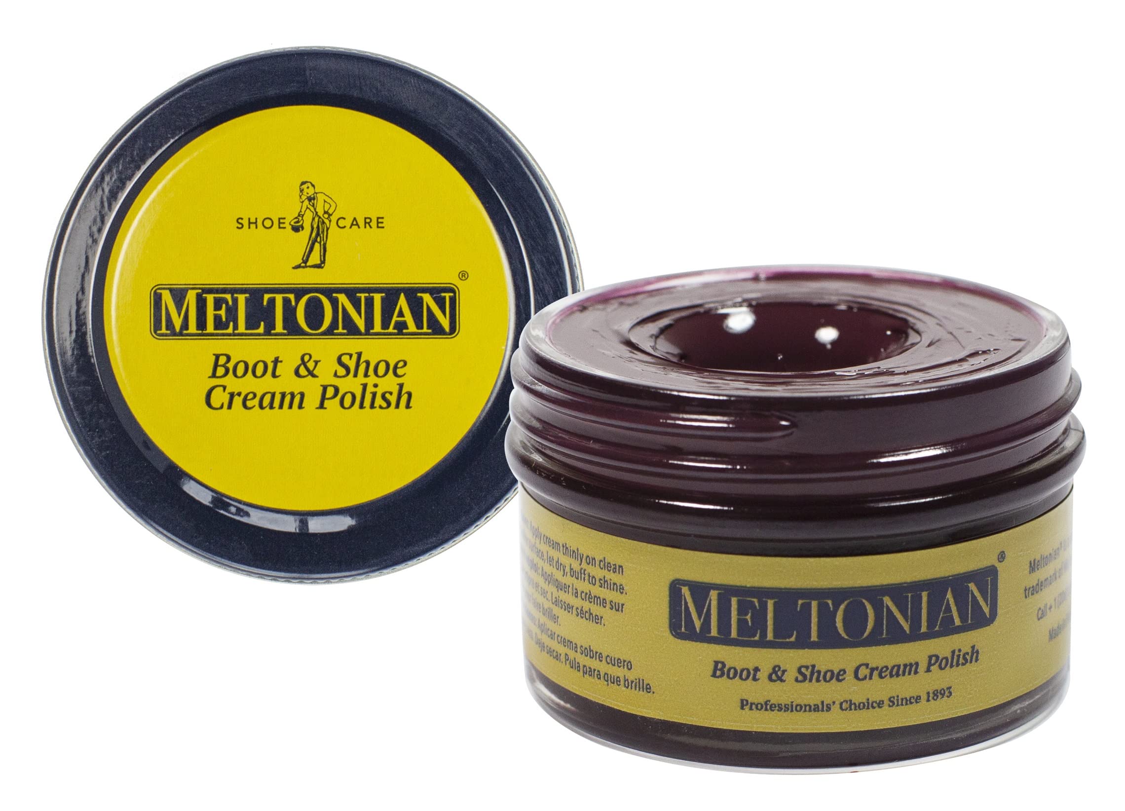 Meltonian cream  Burgundy  High Quality Shoe Polish for Leather  Boot, Purse, Furniture Wax  Leather conditioner  17 OZ Jar