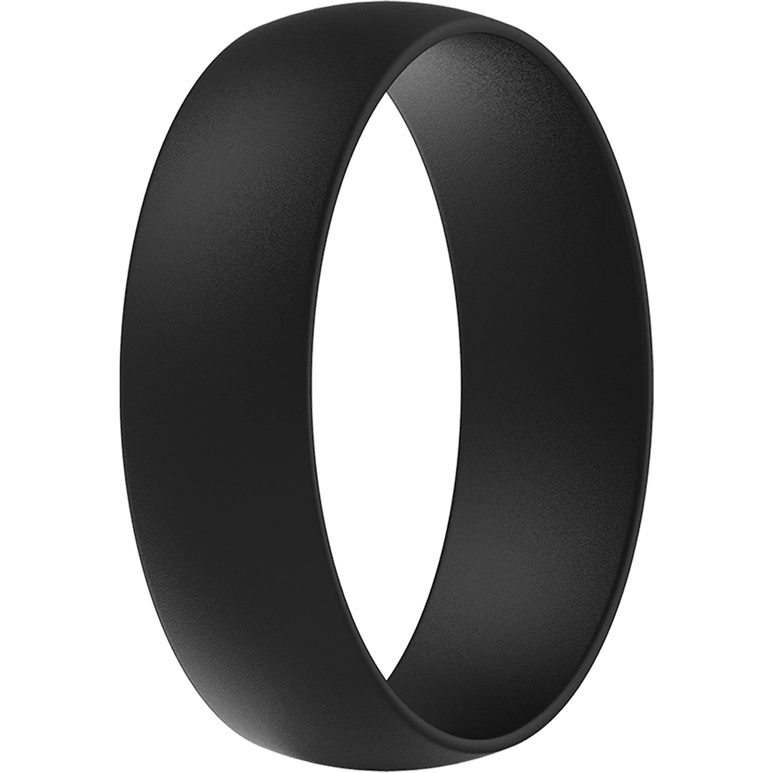 ThunderFit Silicone Ring, Wedding Bands for Men & Women (Black, 12.5-13 (22.2mm))