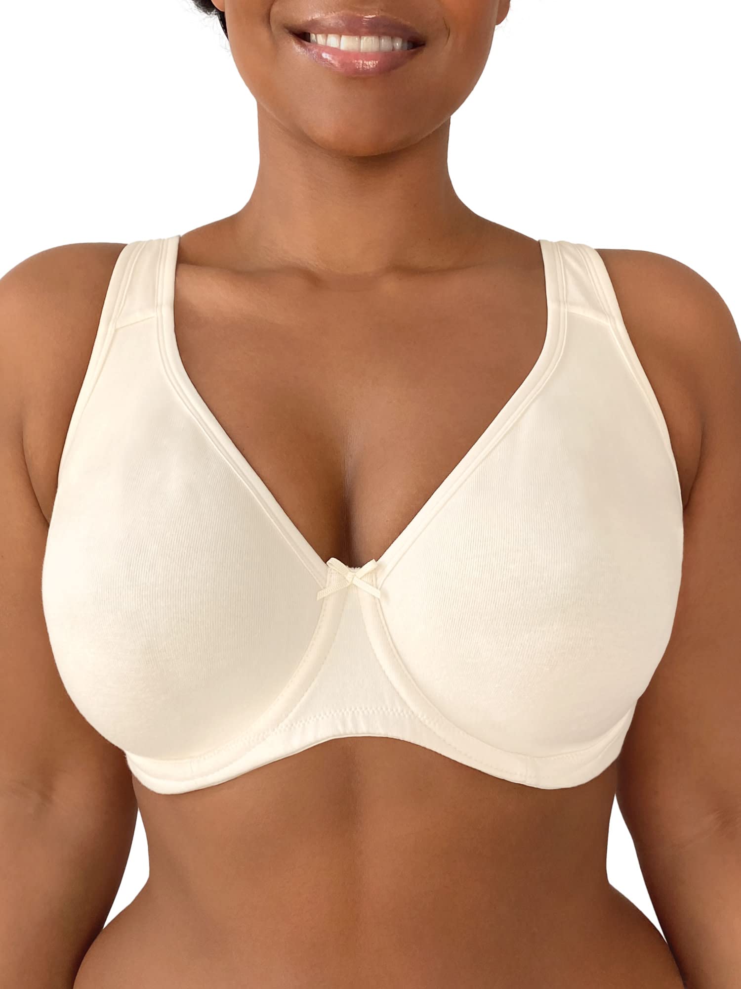 Fruit of the Loom Womens Plus-Size cotton Unlined Underwire Bra, Pristine,  40DDD