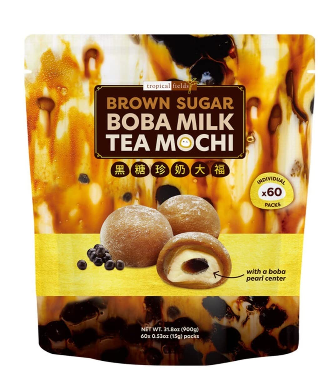 Tropical Fields Brown Sugar Boba Milk Tea Mochi, 318oz