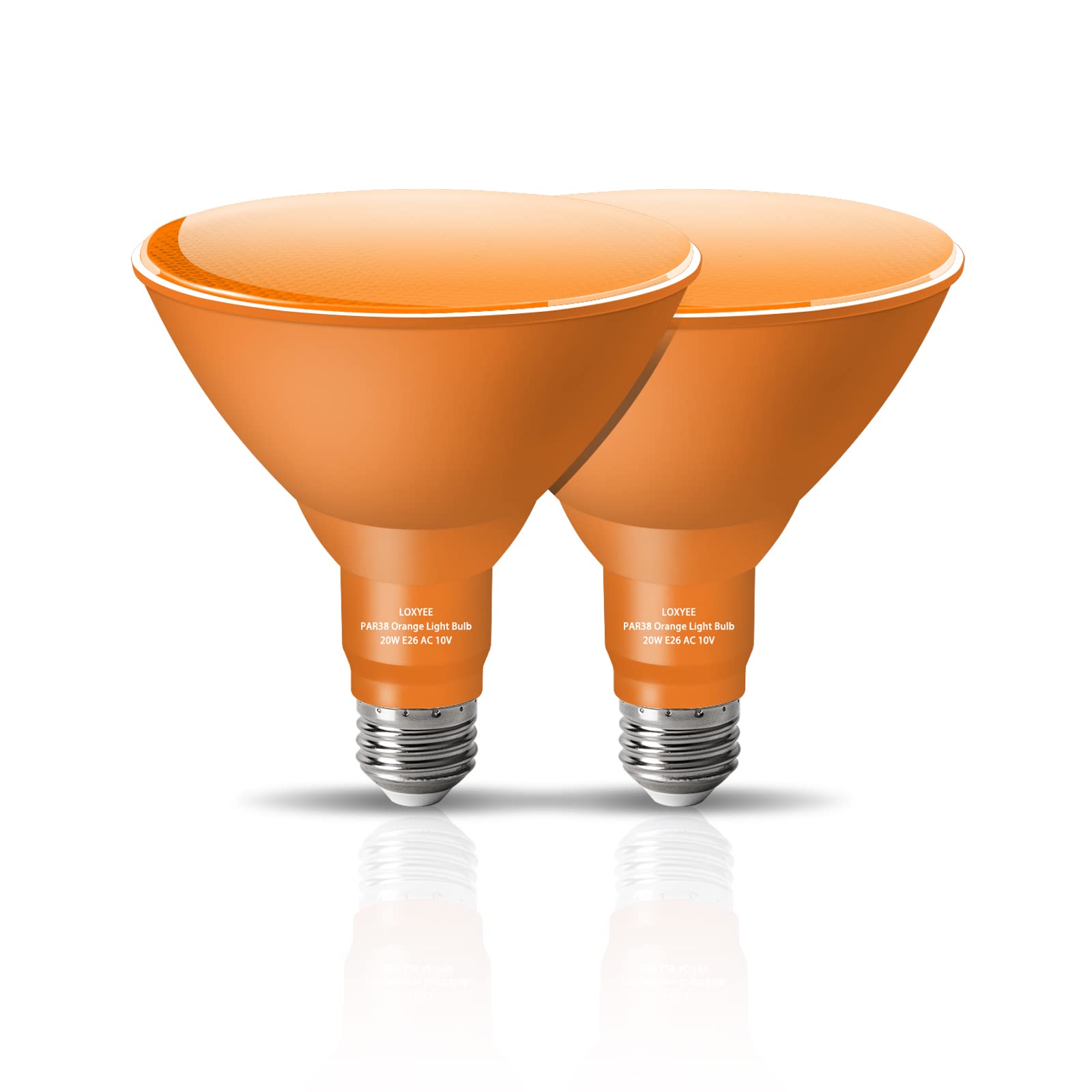 LOXYEE Par38 LED Flood Orange Light Bulbs,20 Watt Orange Light Bulb Replace to 200 Watt,E26 Base Outdoor Orange Light Bulbs for 