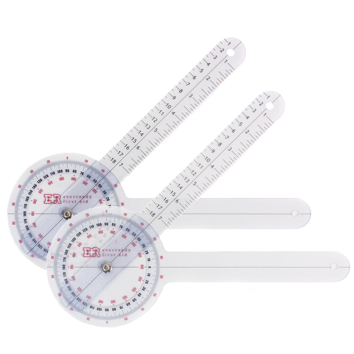 Ever Ready First Aid Plastic 12A goniometer 360 Degree ISOM - 2 Pack