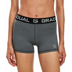 G Gradual Womens Spandex compression Volleyball Shorts 3 7 Workout Pro Shorts for Women (gray, XL)