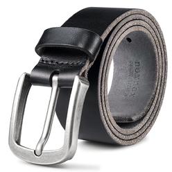 XOUXOU Mens casual Leather Jeans Belts classic Work Business Dress Belt with Prong Buckle for Men (Full grain LeatherBlack (F316