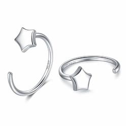 Chic &amp; Artsy Half Huggie Earrings 925 Sterling Silver Star Huggie Hoop Earrings for Women Open Huggie Earrings