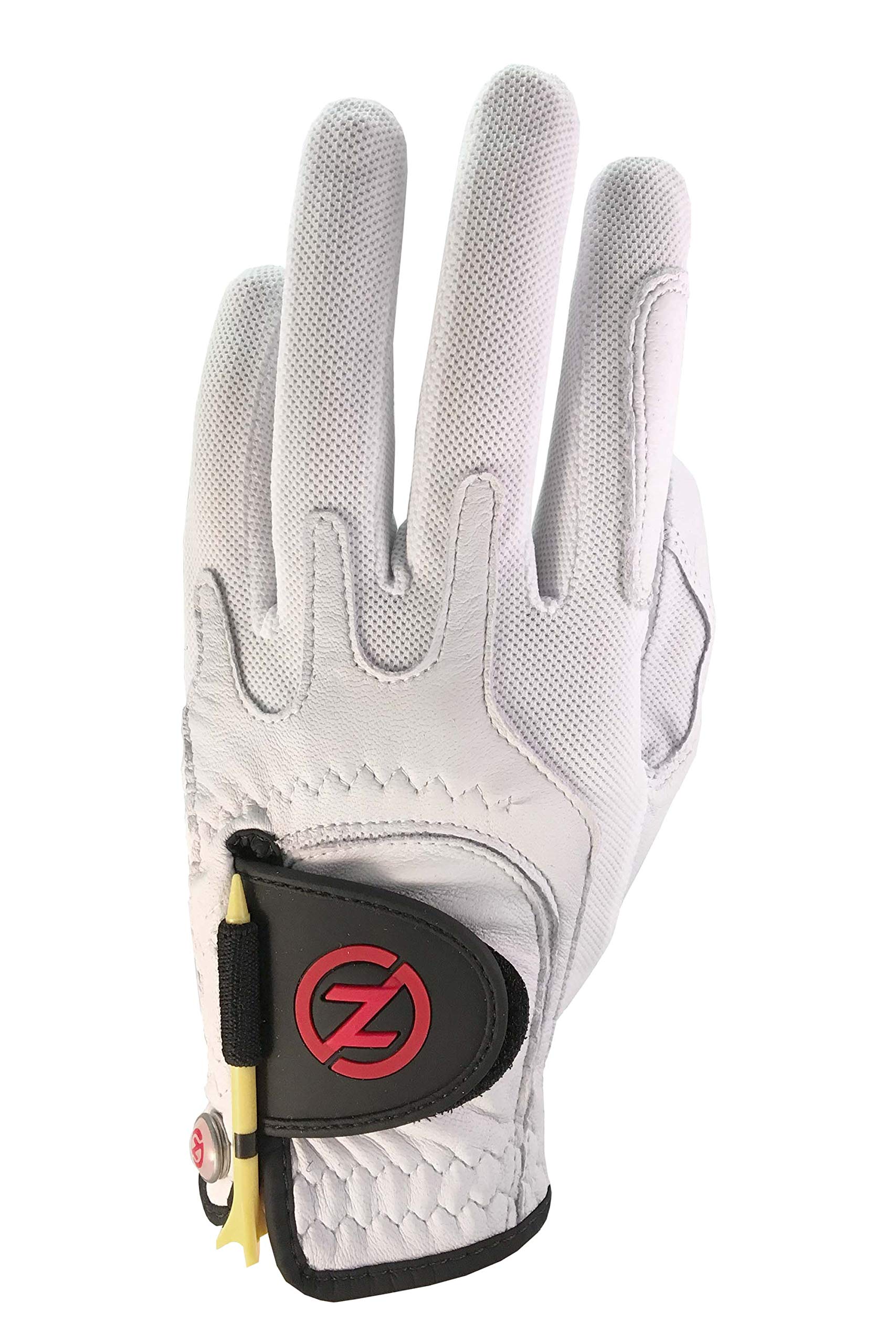 Zero Friction Mens cabretta Premium Leather golf gloves, Left Hand, One Size, White
