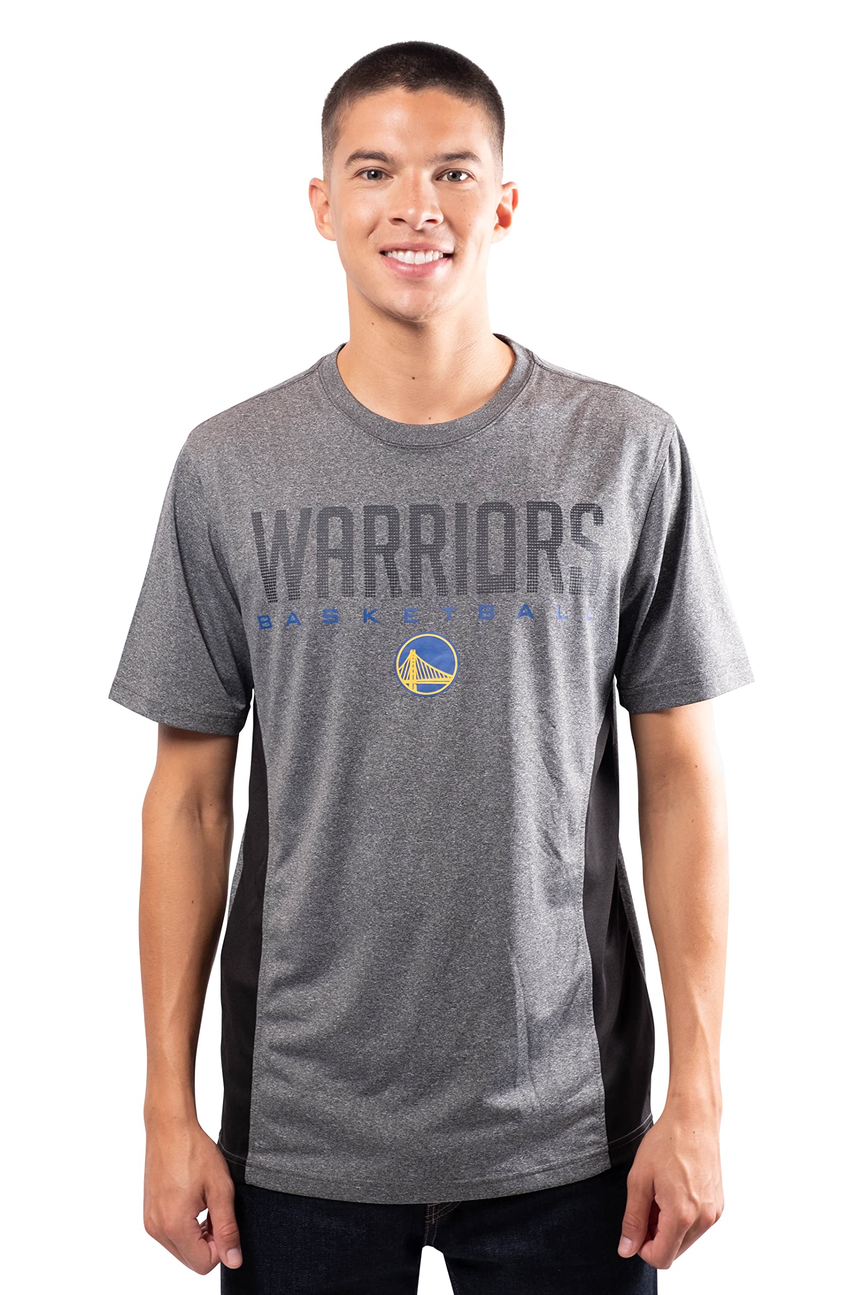 Ultra game NBA golden State Warriors Mens Active Tee Shirt, charcoal Heather, Medium