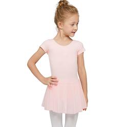 MdnMd Dance Ballet Skirt Leotard for girls child Ballerina costume Dress (Ballet Pink, Age 6-8)